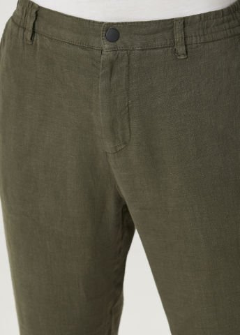 Koyu Yeşil Keten Pantolon