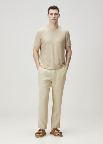 Bej Keten Pantolon