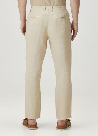 Bej Keten Pantolon
