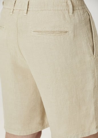 Bej - Keten Bermuda