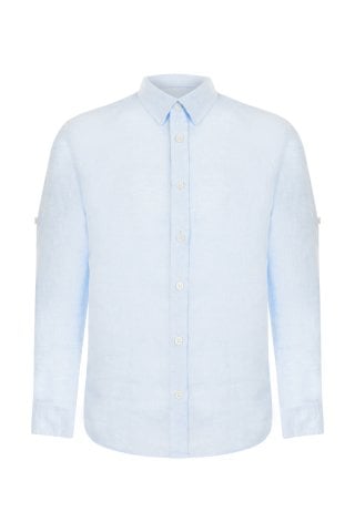 Çocuk Keten Gömlek - Açık Mavi