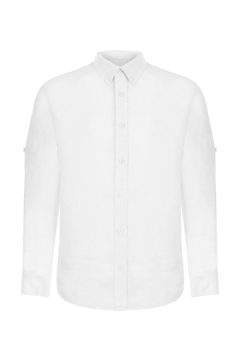 Çocuk Keten Gömlek - Beyaz