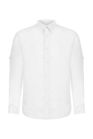 Çocuk Keten Gömlek - Beyaz