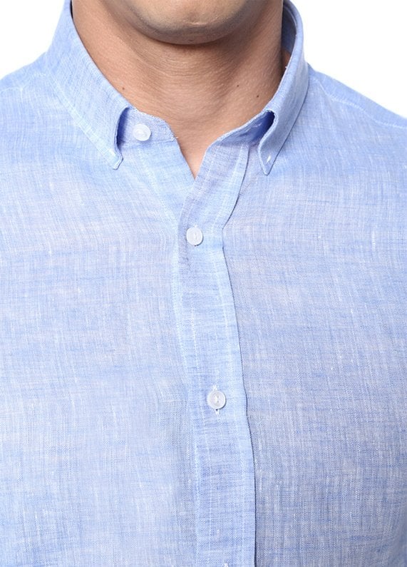 Keten Gömlek - Mavi