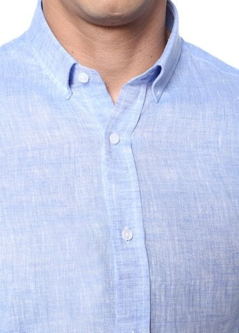 Keten Gömlek - Mavi