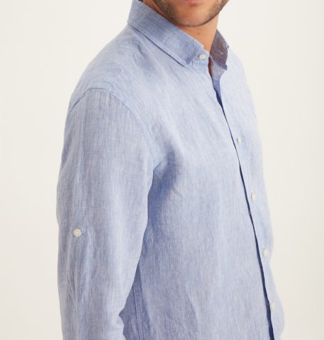 Keten Gömlek - Mavi