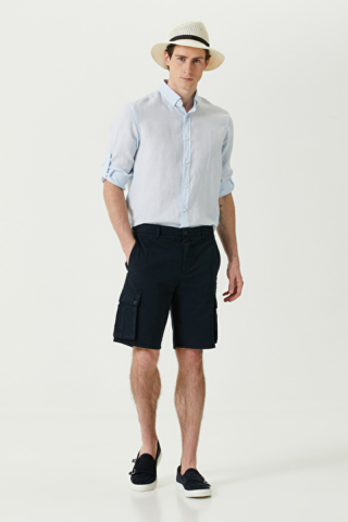 Lacivert Kargo Bermuda