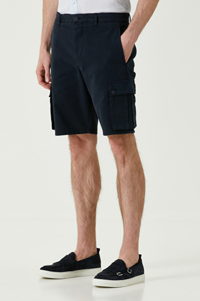 Lacivert Kargo Bermuda