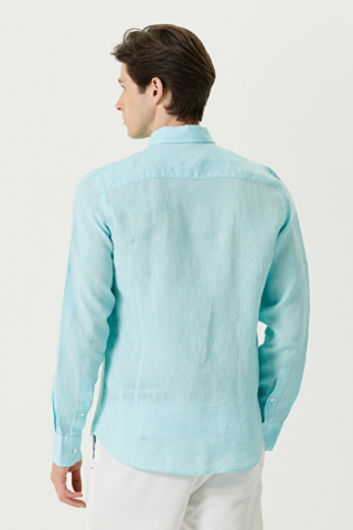 Keten Gömlek - Su Yeşili